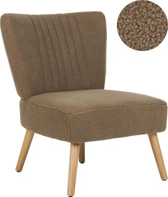 Beliani Beliani - Sill&oacute;n De Estilo Moderno Sin Reposabrazos Tapizado En Bucl&eacute; En Color Marr&oacute;n Vaasa