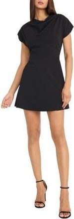 Maggy London Cowl Neck Short Sleeve Fit & Flare Minidress in Black at Nordstrom Rack, Size 18