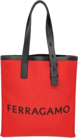 Ferragamo Pre-owned North South Tote - Dames - Vintage Shopper - Rood - ONE Size - Leer - Vintage