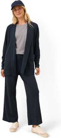 Pact Organic Cotton Airplane Pintuck Wide Leg Pant in Midnight Blue at Nordstrom, Size X-Large 26