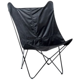 Beliani Beliani - Sill&oacute;n De Terciopelo Negro Mariposa Patas Sala De Estar Dormitorio Nybro