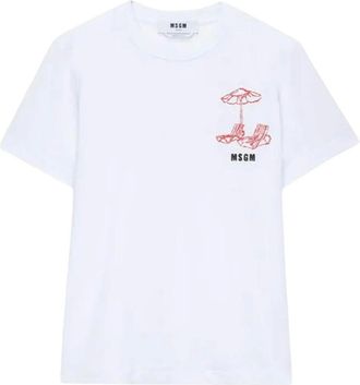 Msgm Mujer, Camisetas, Blanco, Talla: S