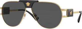 Versace Zonnebril - Heren - Zonnebrillen - Geel - 63 MM - Accessoires