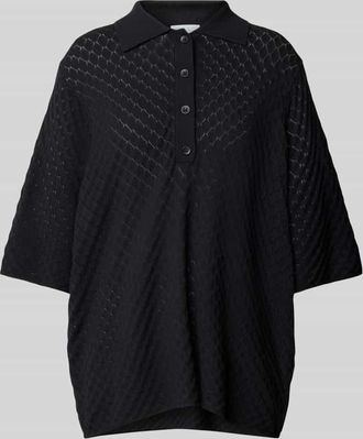 Jake*s Strickshirt mit Polokragen in Black, Gr&ouml;&szlig;e 44