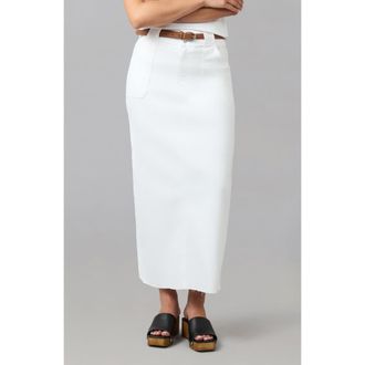 Lola Jeans Madlyn High Rise Maxi Skirt in White at Nordstrom, Size X-Small