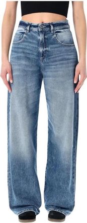 Icon Denim Los Angeles Wijde Jeans - Dames - Regular Fit Jeans - Blauw - W26 - Katoen - Jeans