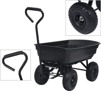 vidaXL Vidaxl - Carrito De Mano Basculante Para Jard&iacute;n 300 Kg 75 L Negro