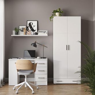 Vicco Estanter&iacute;a Para Carpetas Frank, Blanco, 80 X 182.4 Cm Con Caj&oacute;n