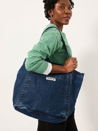 Fat Face FatFace Astrid Denim Dark Blue Tote Pocket 100% Cotton Tote Bag