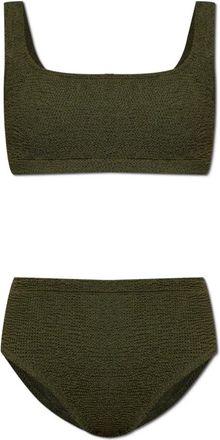 Hunza G Patricia Tweedelig Zwempak - Dames - Bikinis - Groen - ONE Size - Tweed - Badmode