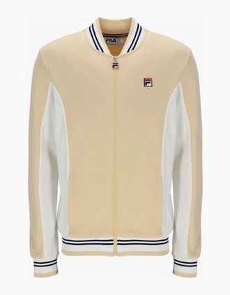 Fila Mens Fila Settanta Baseball Track Top Jacket Classic Beige/Gardenia/Fila Navy - Size: 44/Regular