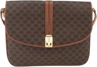 Celine Pre-owned Vintage macadam schoudertas - Dames - Vintage Schoudertas - Bruin - ONE Size - Leer - Vintage