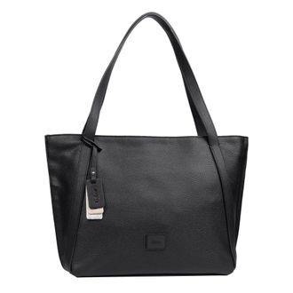 Gabor Shopper GABOR Elfie, Damen, Gr. B/H/T: 44cm x 28cm x 11cm, schwarz, Polyurethan, clean, gepflegt, unifarben, Taschen Shopper, aus fein genarbtem, glat