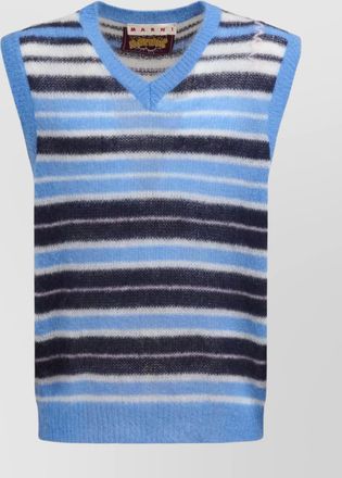 Marni mohair blend v-neck sleeveless sweater