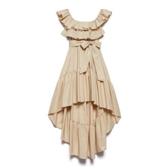 Aniye By Gelaagde Jurk met Ruches - Dames - Korte kleedjes - Beige - M - Kleedjes