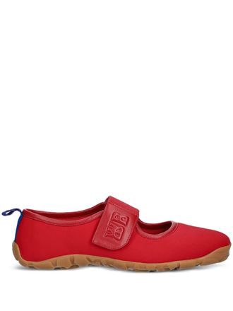 Wales Bonner strap-logo ballet flats - women - Rubber/Fabric/Calf Leather/Calf Leather/Fabric - 39 - Red