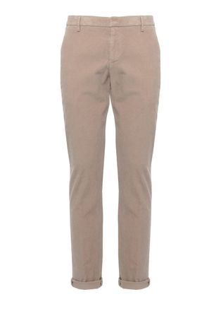 Dondup Beige Corduroy Trousers with Classic Fit and Functional Pockets