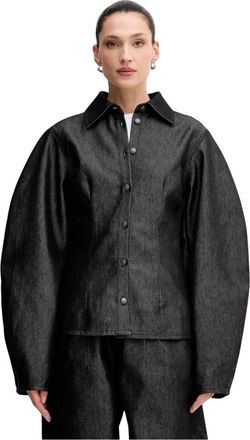 Rotate Rotate Birger Christensen - Denim Fitted Shirt - Dames - Blouses & Shirts - Zwart - Maat: XS Denim