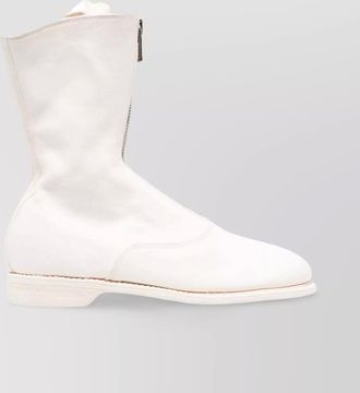 Guidi zip front ankle boot with round toe