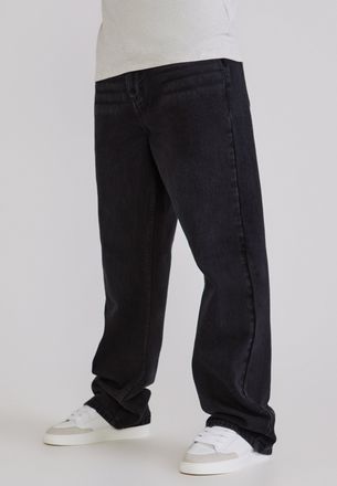 Siksilk Vaqueros para Hombres Lavado en Negro con Ajuste Holgado 38