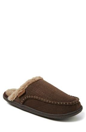 Dearfoams Matthew Faux Shearling Scuff Slipper in Coffee at Nordstrom Rack, Size X-Large