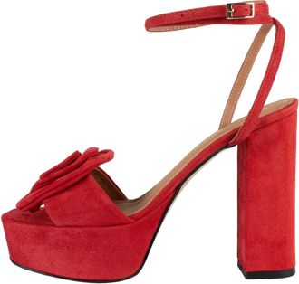 L37 Sandalen met hoge hak - Dames - Sandalen met hakken - Rood - 41 EU - Schoenen