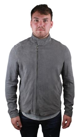 Emporio Armani Grey Leather Jacket
