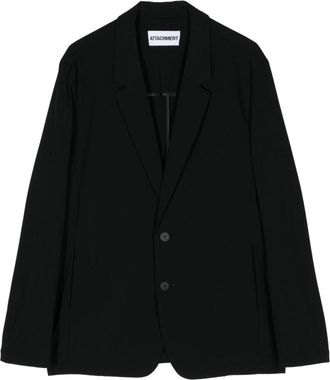 Attachment single-breasted blazer - men - Cotton/Polyurethane/Nylon - 4 - Black