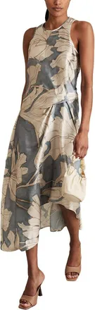 Reiss Mieke Drape Printed Gown
