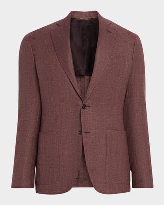 Canali Men & apos;s Herringbone Notch Lapel Sport Coat