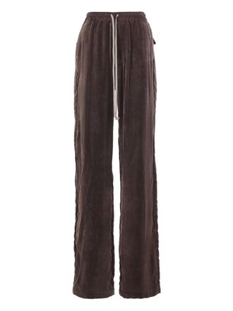 Rick Owens Black Dietrich Velour Wide-Leg Pants
