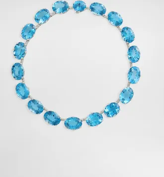 Dolce & Gabbana Anna Necklace In 18-carat White Gold With Topazes And Diamonds - Woman Necklaces White Onesize