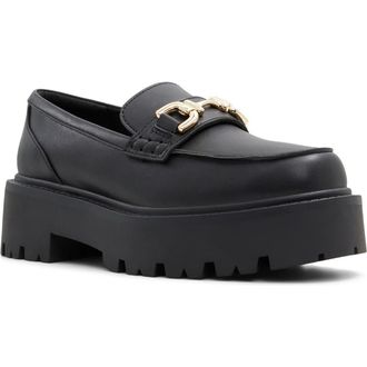 Aldo Oneameth Platform Lug Sole Loafer in Black at Nordstrom, Size 8