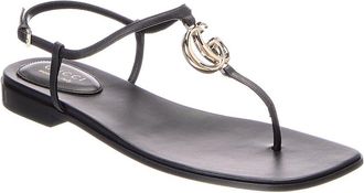 Gucci Gg Leather Flat Sandal
