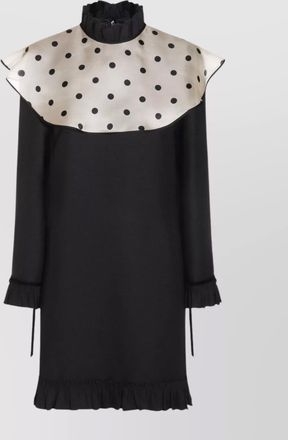 Valentino knee length dress ruffled collar