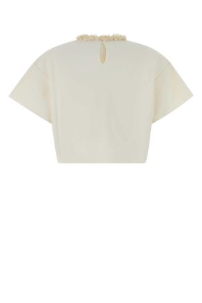 Givenchy Womens White Viscose Blend Top Ivory Exterior: Polyester Maglie Sweater