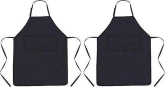 OEM Juego De 2 Delantales De Cocina Impermeables Y Resistentes Al Aceite Con Correa Ajustable Para El Cuello Y 2 Bolsillos