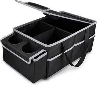 OEM Organizador Plegable Para Coche - Organizador Impermeable Para Asiento De Coche Con Portavasos (negro)