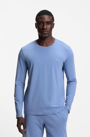 HUGO BOSS Langarmshirt BOSS Mix&Match LS, Herren, Gr. XXL, light, pastel blau 459, Single Jersey, Obermaterial: 95% Baumwolle, 5% Elasthan, regular fit, Rundhal