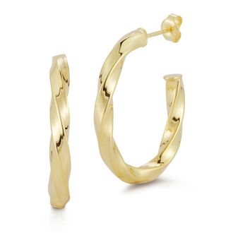 Glaze Jewelry Sterling Silver Oval Twist Hoops