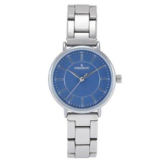 Peugeot Sleek Minimalist Round Bracelet Watch- 30MM in Blue at Nordstrom
