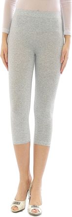 YESET Womens Capri 3/4 Leggings Cotton Pants Underwear High Waist - Grey Light, L