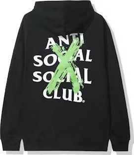 ANTI SOCIAL SOCIAL CLUB Cancelled Remix Hoodie Black Green 0657-1FW190106CRH-BLAC