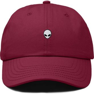 Dalix Mens Lil Alien Cotton Dad Cap in Maroon at Nordstrom