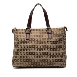 Fendi Pre-owned Womens Zucchino Canvas Tote - Tan Textile - One Size