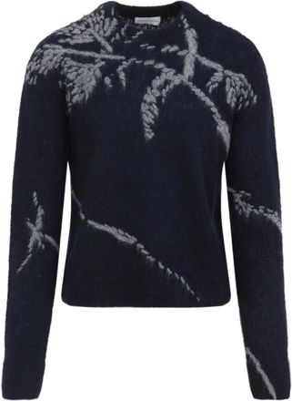 Dries Van Noten Mouche Sweater - Heren - Ronde hals truien - Blauw - XL - Wol - Truien & Vesten