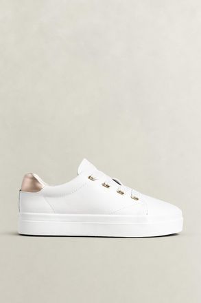 GANT Women Avona Metallic Leather Sneakers (37) WHITE