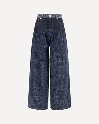 Ganni Embroidered Corset balloon Jeans Female 28