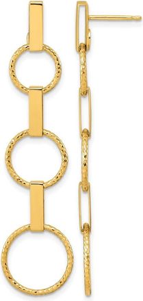 Diamond2Deal 14K Yellow Gold Polished Diamond-Cut Drop & Dangle Earrings