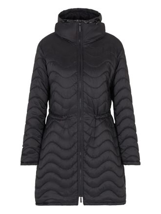 Emporio Armani quilted hooded coat - women - Fabric - 48 - Black